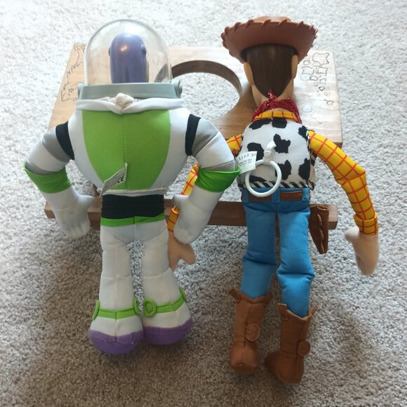 Disney Pixar Mattel Buzz Lightyear & Sheriff Woody Plush toy with Vi Head 14" - Picture 4 of 5